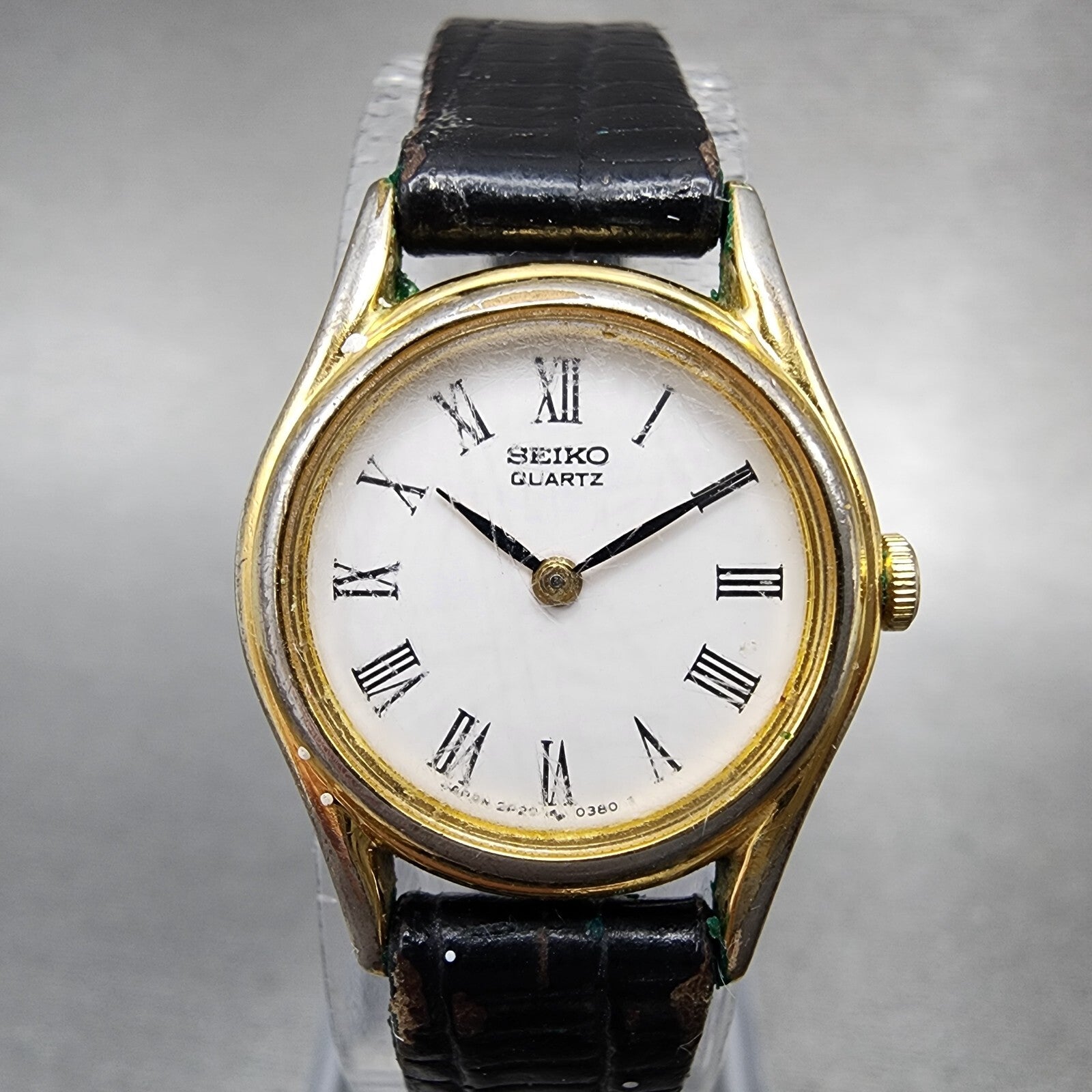 VTG Seiko Watch Women 19mm White Dial Gold Tone Round 2P200089 New Battery1