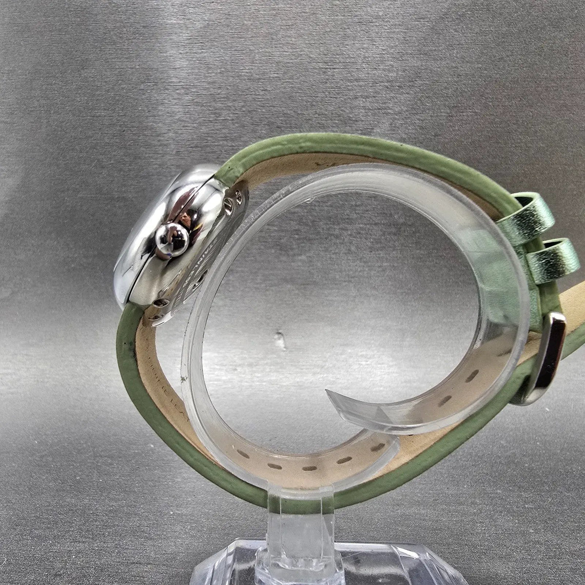 Invicta Watch Women 34mm Green Dial Steel Oval 3208 New Battery Swiss Leather6