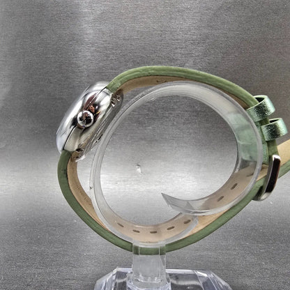 Invicta Watch Women 34mm Green Dial Steel Oval 3208 New Battery Swiss Leather6