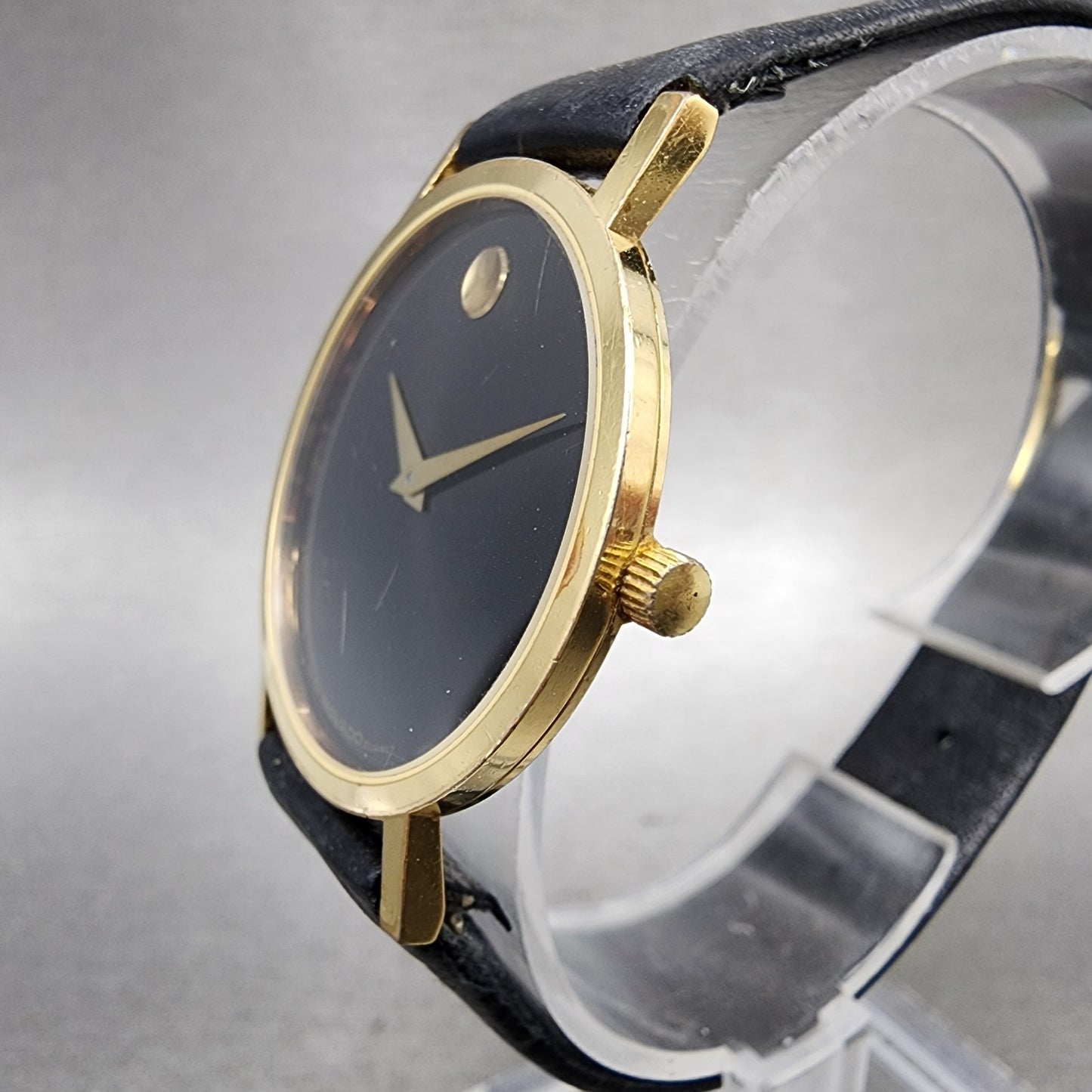 Movado Museum Watch 31mm Women Black Dial Gold Tone Round 87.45.882.1 New Batt2