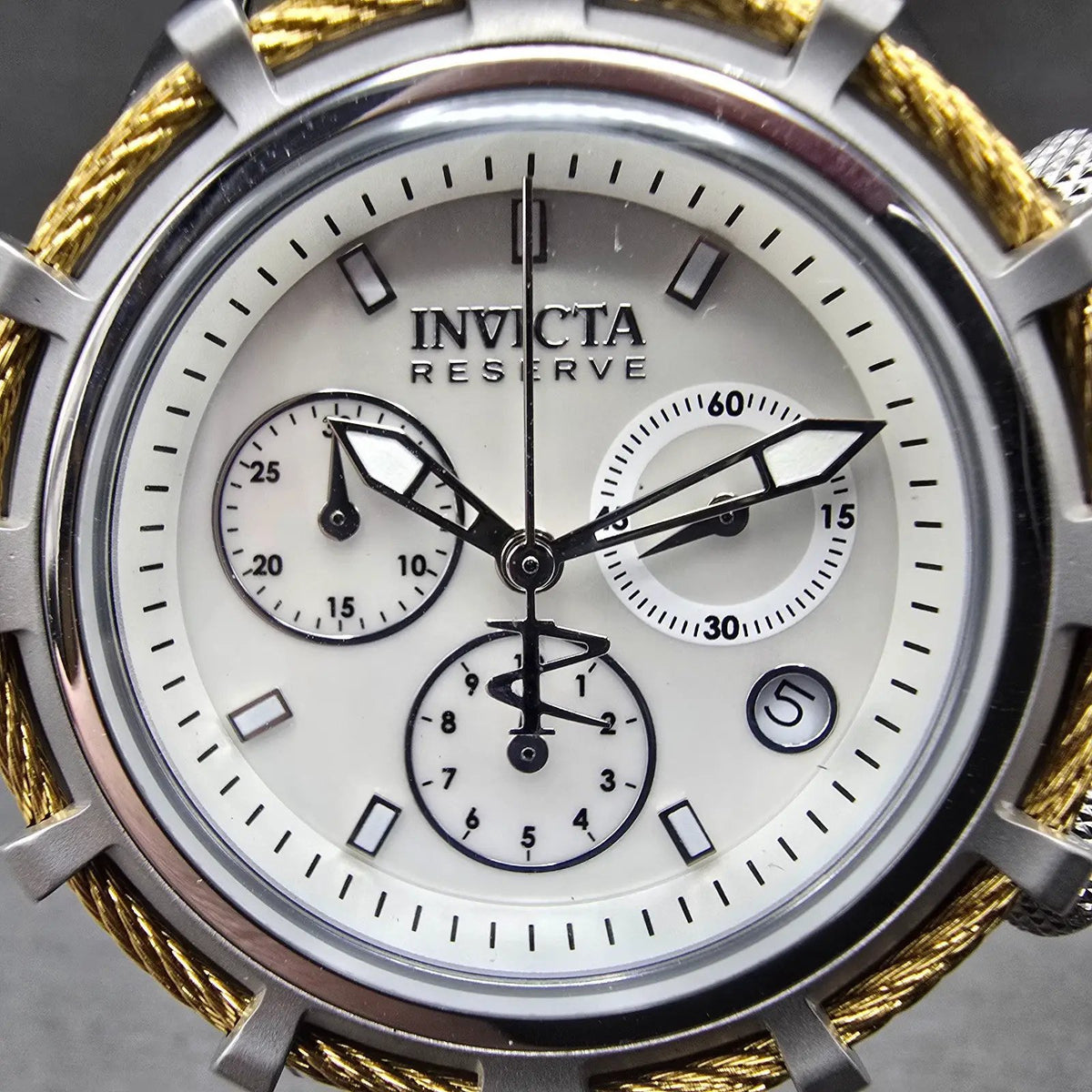 Invicta Reserve Bolt Chrono Watch Women 40mm MOP Dial Steel Date 90009 New Batt2