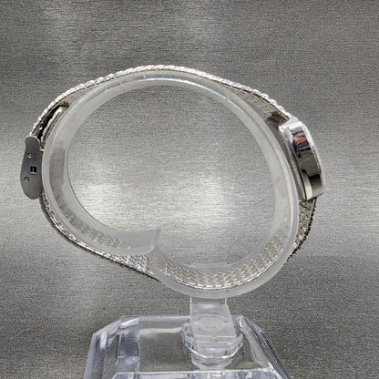 Cyma Watch Women 22mm Silver Dial Silver Tone Rectangle 2002 New Battery8