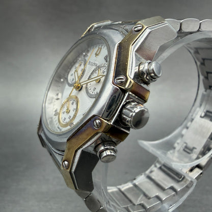 Bulova Chronograph Watch Women 32mm White Dial Two Tone Date 98P120 New Battery2