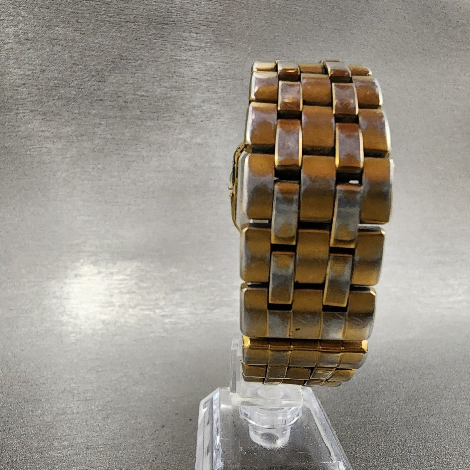 Seiko Tank Watch Men 27mm Blue Dial Gold Tone 7n015009 New Battery READ!!!!!!!!7