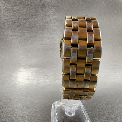 Seiko Tank Watch Men 27mm Blue Dial Gold Tone 7n015009 New Battery READ!!!!!!!!7