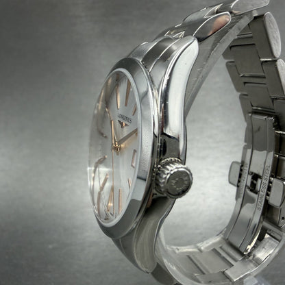 Longines Conquest Watch Women 34mm Silver Dial Stainless Steel Date New Battery2