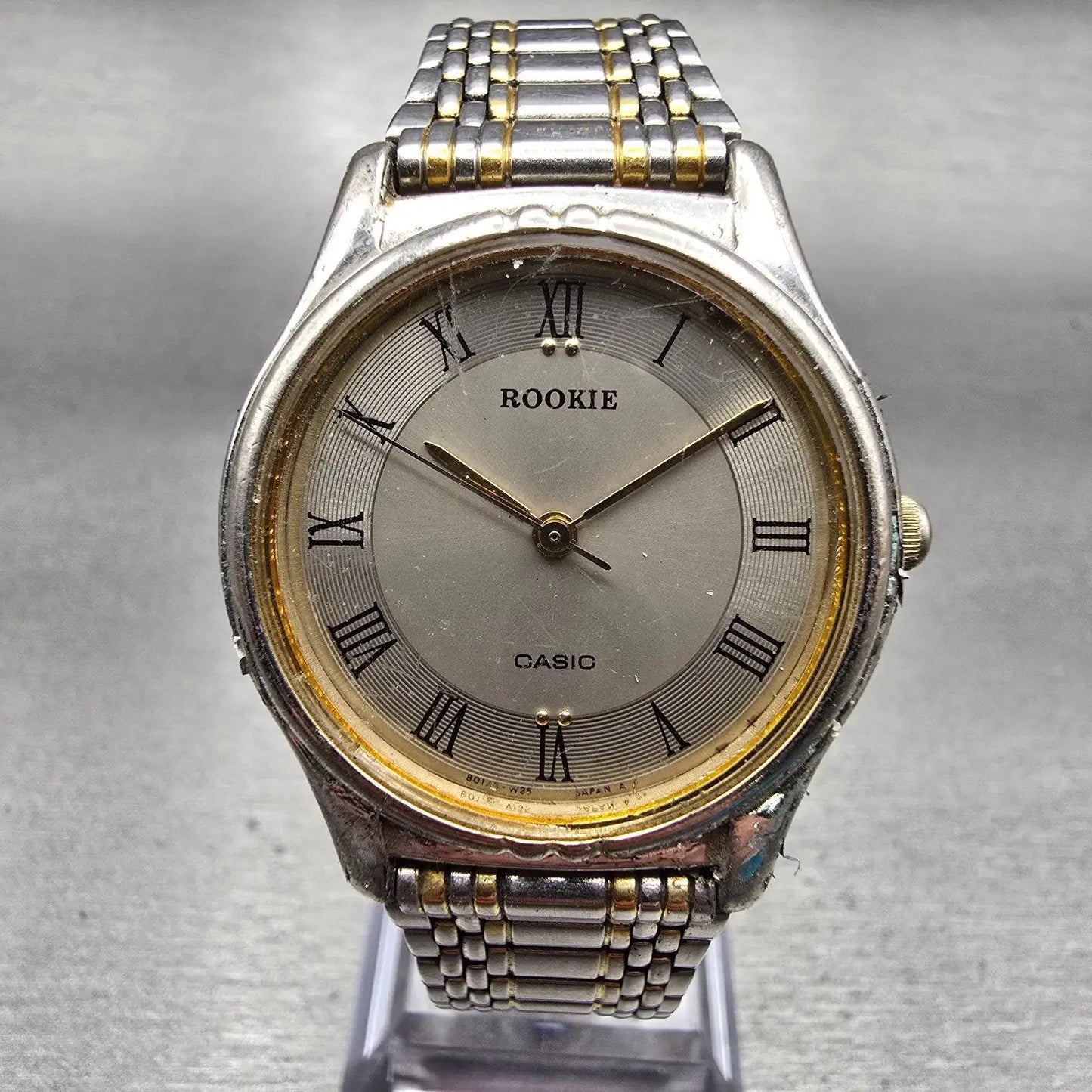 Casio Rookie Watch Women 30mm Silver Dial Two Tone Round RKM-705 New Battery0