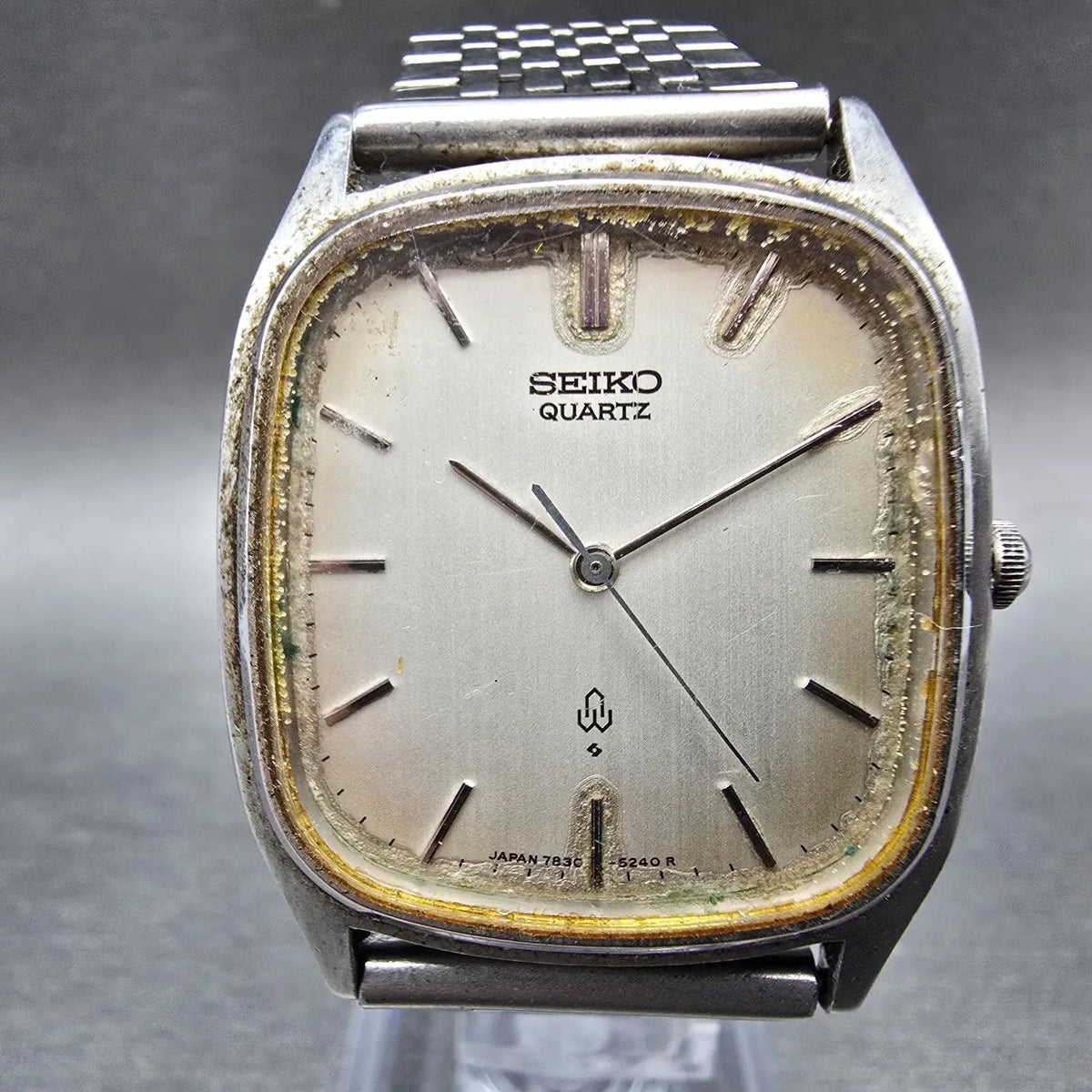 Seiko Watch Men 30mm White Dial Silver Tone Oval 7830-5210 JDM PARTS0