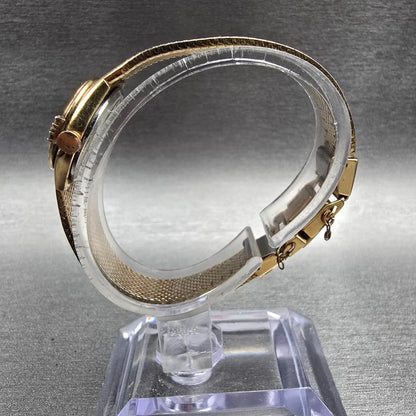 Seiko Lassale Watch Women 20mm Bronze Dial Gold Tone Diamonds 1400-6599 New Batt6