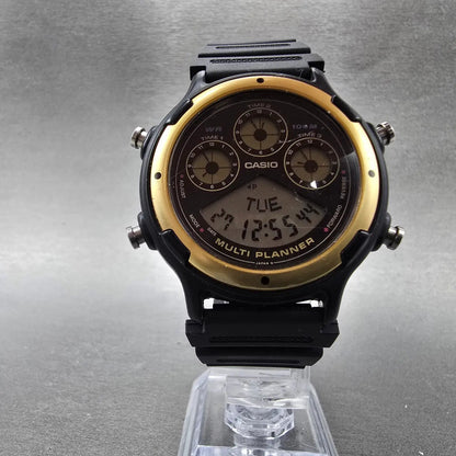 Casio BGP-20 Multi Planner Watch Men 39mm Black Gold Alarm Chronograph New Batt6