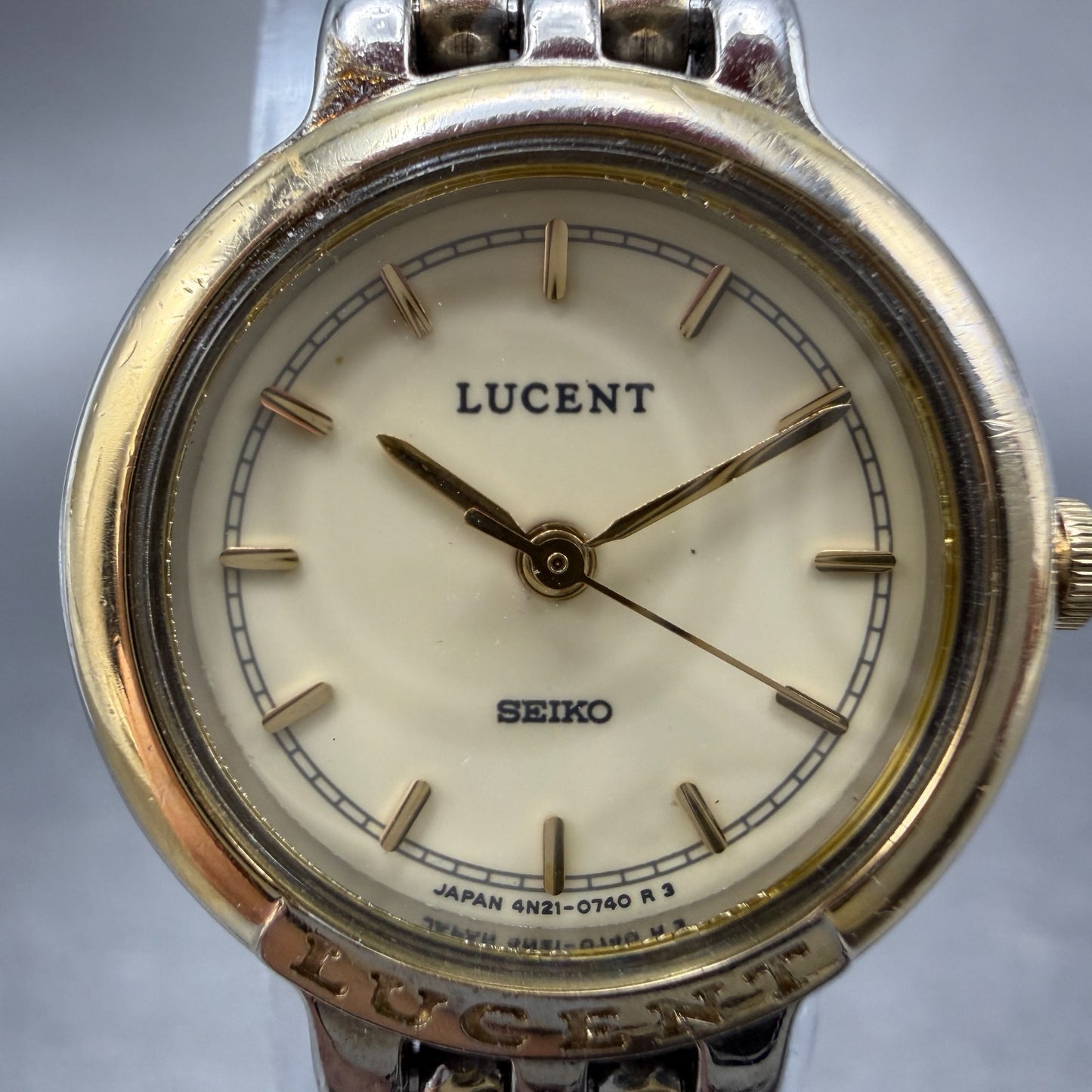 Seiko Watch Women 22mm Cream Dial Two Tone Round 4N21-0350 New Battery1