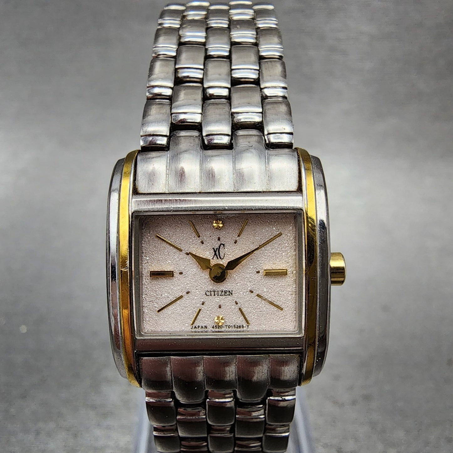 Citizen XC EcoDrive Tank Watch Women 19mm Cream Dial Two Tone Rectangle Runs0