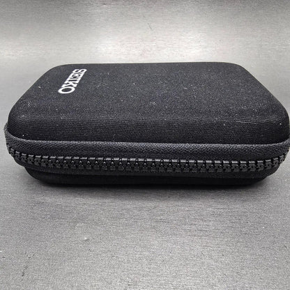 Seiko Travel Watch Case Black Fabric Plastic Rectangle Zipper2
