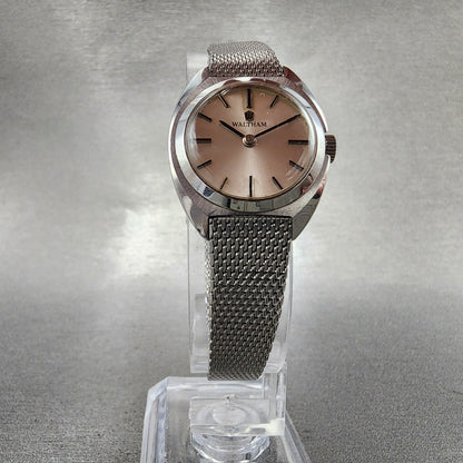 Waltham Watch Women 22mm Silver Dial Steel Manual Wind Mesh Band READ!!!!!!! VTG5