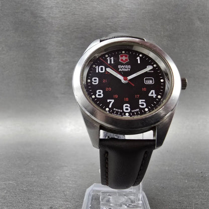 Victorinox Swiss Army Garrison Watch Women 34mm Black Dial Steel Date New Batt D5
