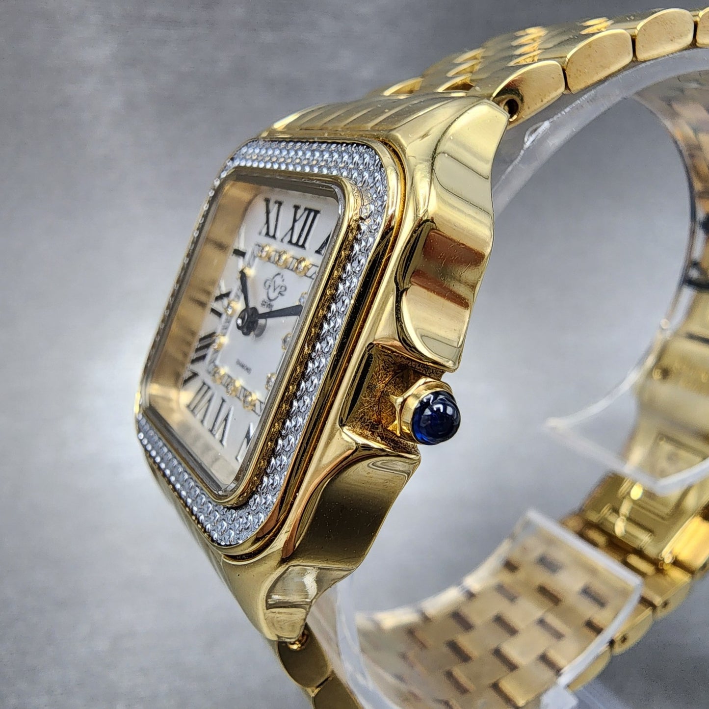 Gevril GV2 Milan Watch Women 28mm White Dial Gold Tone Diamond Accetns 12113B2