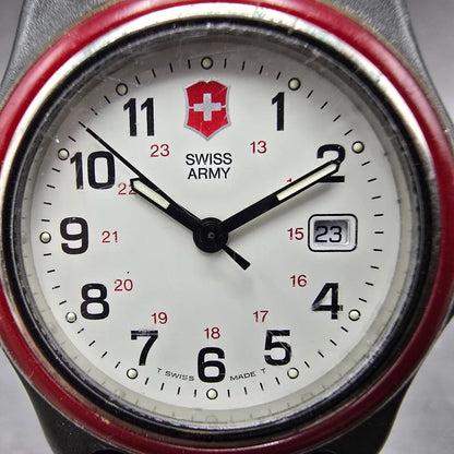 Victorinox Swiss Army Watch Women 33mm White Dial Black Tone Date Round PARTS2