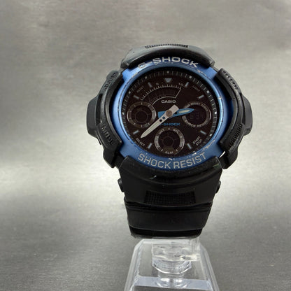 Casio G-Shock AW-591 Watch Men 47mm Black Tone Blue Bezel Alarm Chrono New Batt5