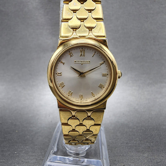 Wittnauer Watch Women 25mm Champagne Dial Gold Tone Round Bracelet New Battery0