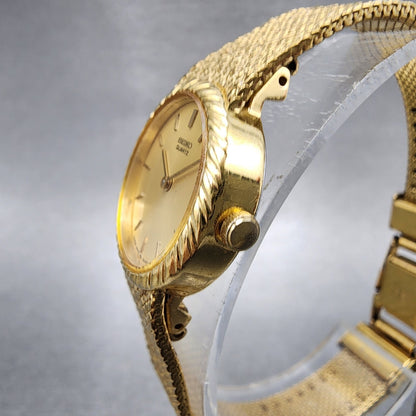 Seiko Watch Women 20mm Champagne Dial Gold Tone Round 2y000330 New Battery2