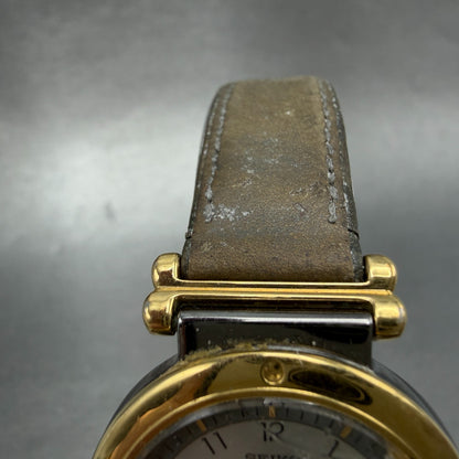 Seiko Watch Men 30mm Silver Dial Two Tone Round 6530-6129 New Battery Vintage4