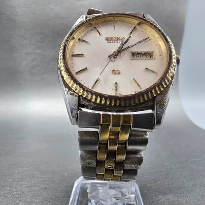 Seiko SQ President Watch Men 36mm Silver Dial Two Tone Daydate 5Y23-8A69 PARTS9