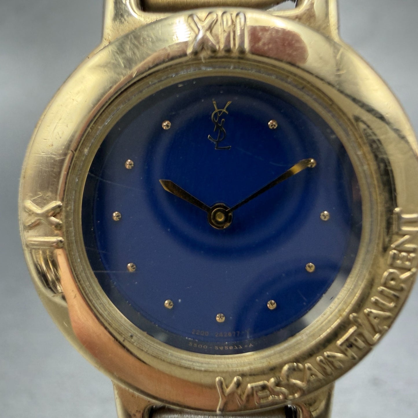 Yves Saint Laurent Watch Women 24mm Blue Dial Two Tone Round 2200-229789 Newbat1