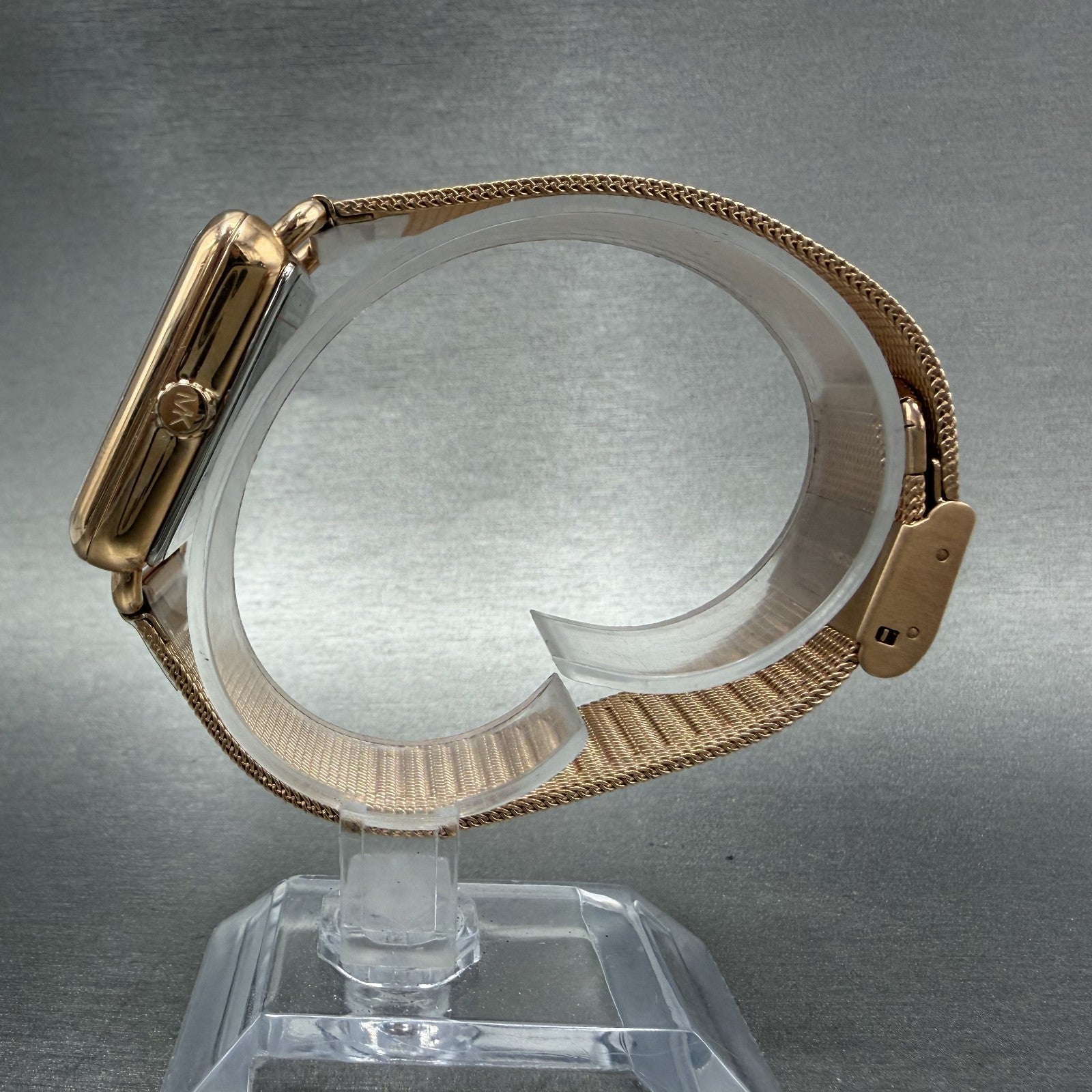 Michael Kors Brenner watch Women 31mm Rose Dial Rose Gold Tone Rectangle New Bat6