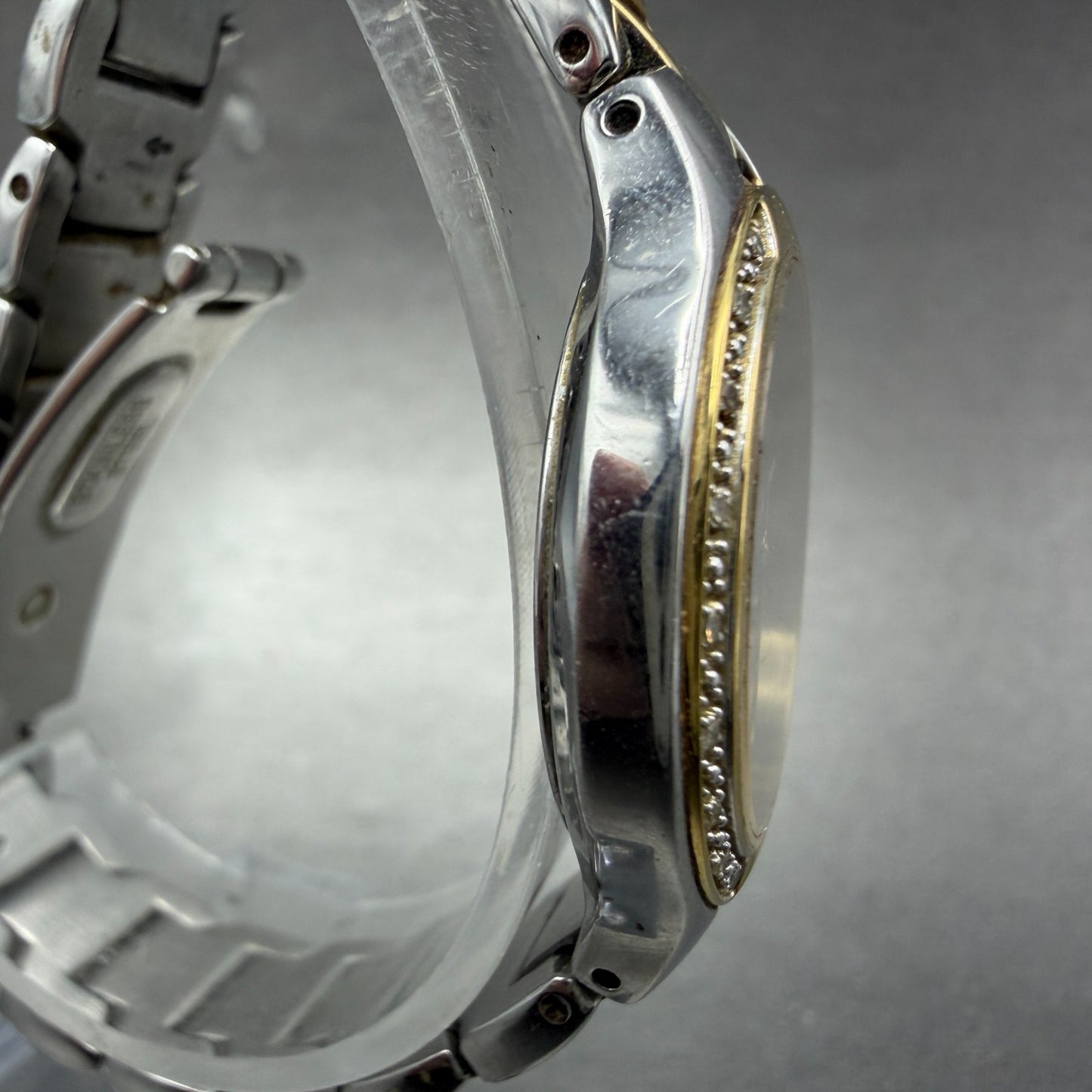 Bulova Watch Women 28mm Blue Dial Two Tone Round 98R223 Diamond Bezel New Batt3