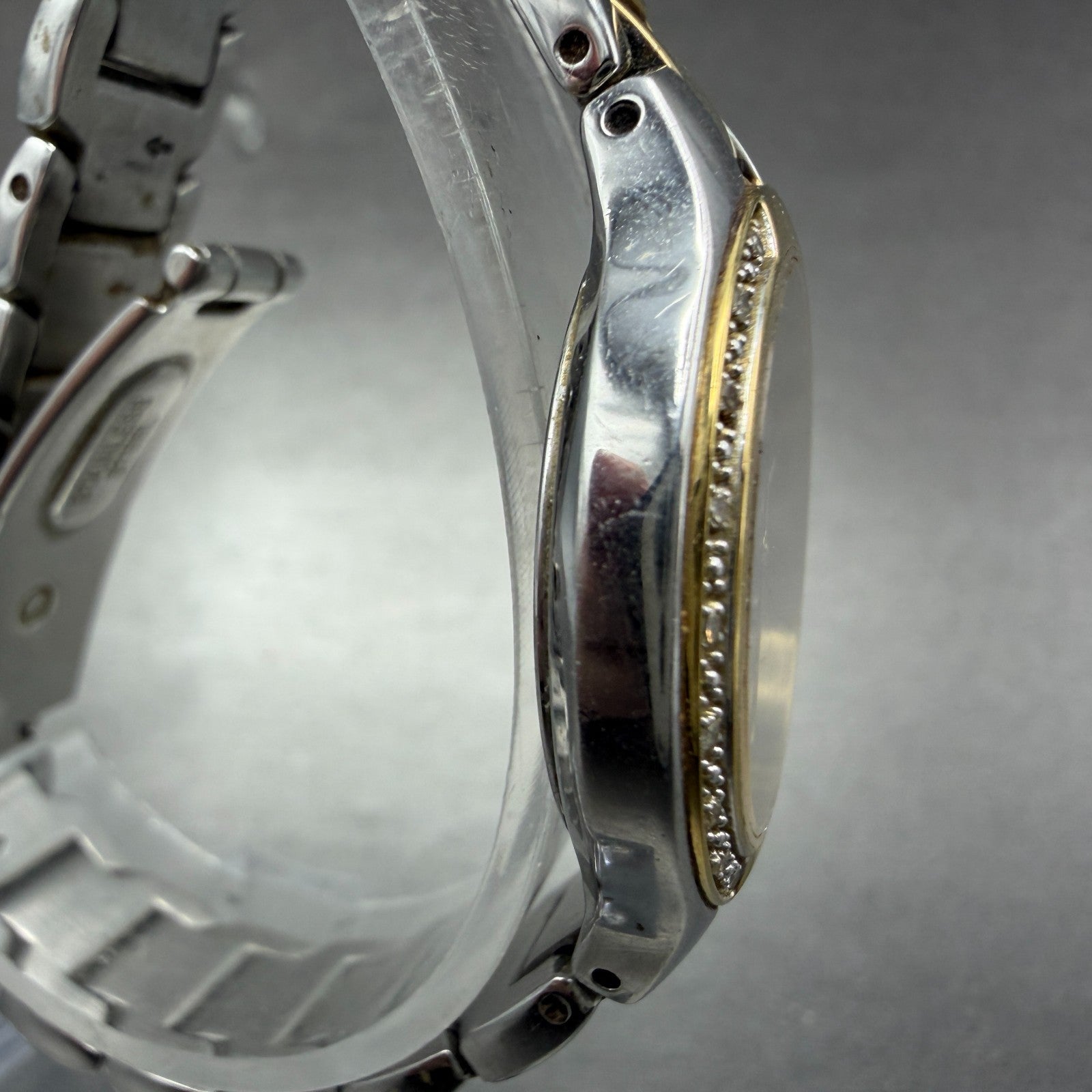 Bulova Watch Women 28mm Blue Dial Two Tone Round 98R223 Diamond Bezel New Batt3