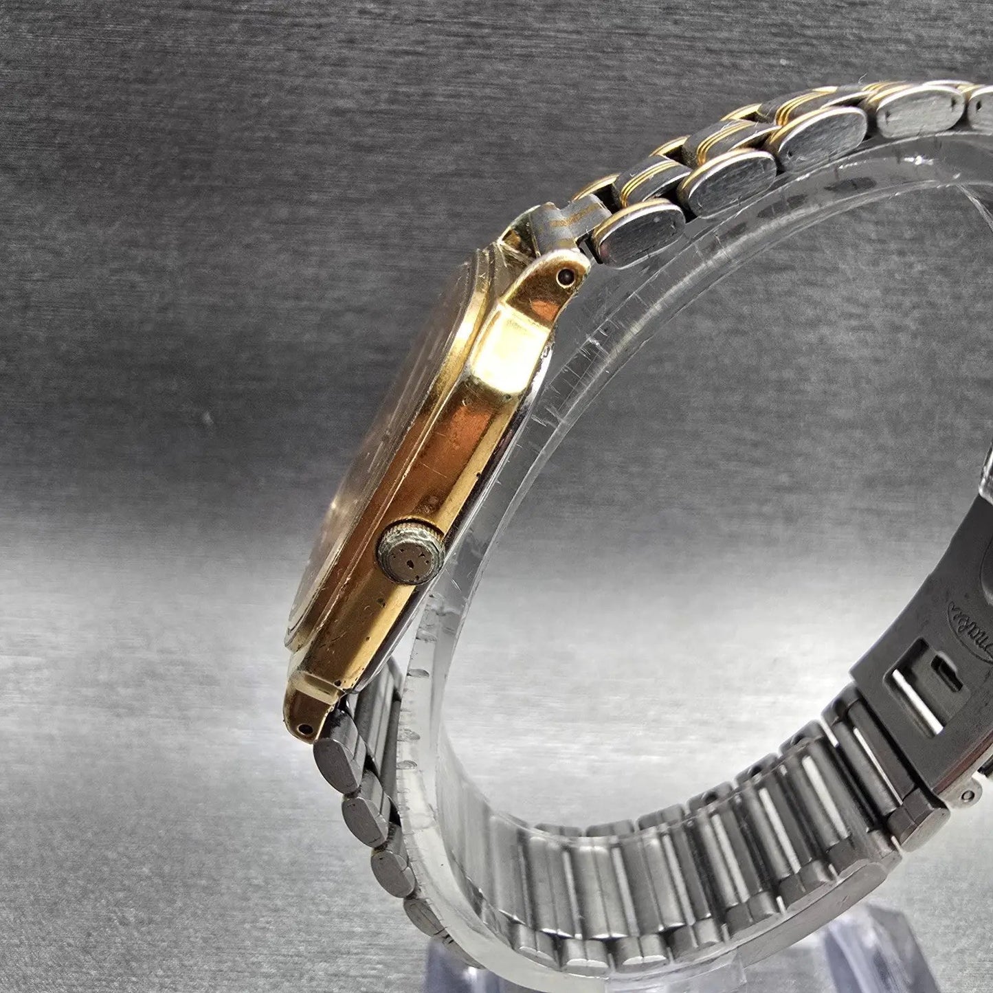 Seiko Tank Watch Men 27mm Gold Dial Gold Tone Rectangle 7431-5440 New Battery2