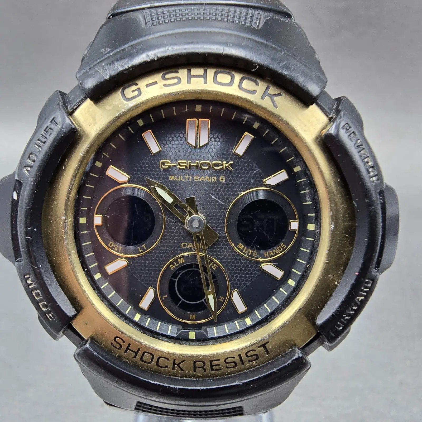 Casio G-Shock AWG-M100SBG Watch Men 49mm Black Gold Alarm Chronograph Solar READ0