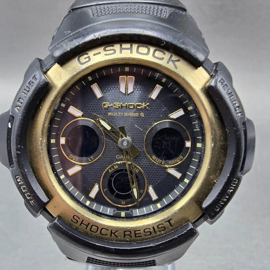 Casio G-Shock AWG-M100SBG Watch Men 49mm Black Gold Alarm Chronograph Solar READ0