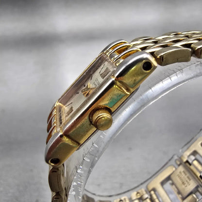 Citizen Watch Women 14mm Gold Dial Gold Tone Rectangle 5421-K10821 New Battery G2