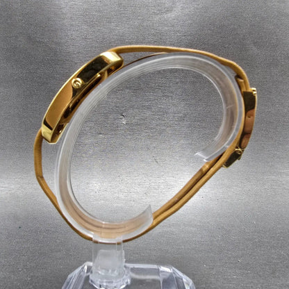 Gucci 6100L Tank Watch Women 14mm Champagne Dial Gold Tone New Battery6