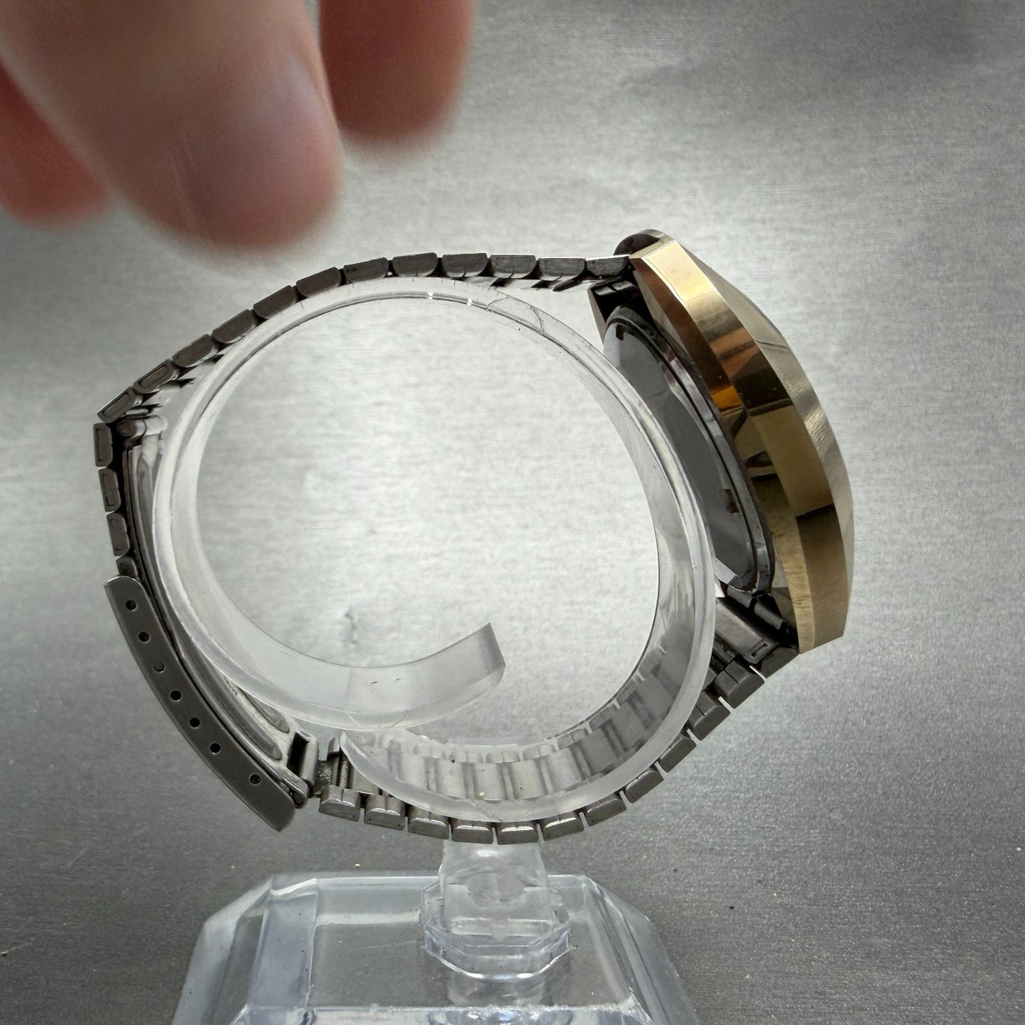 Rado Balboa V Watch Men 35mm Silver Dial Gold Tone Oval Date Automatic PARTS9