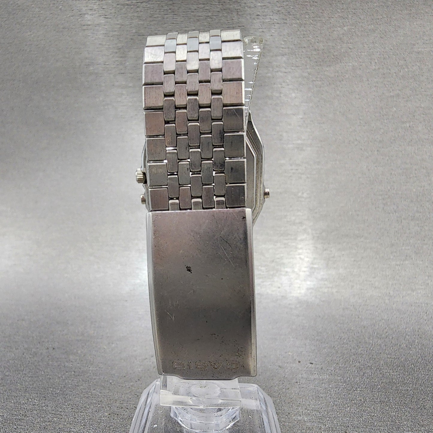 Casio AQ351 Watch Men 31mm Silver Dial Silver Tone Rectangle Alarm Chrono PARTS8