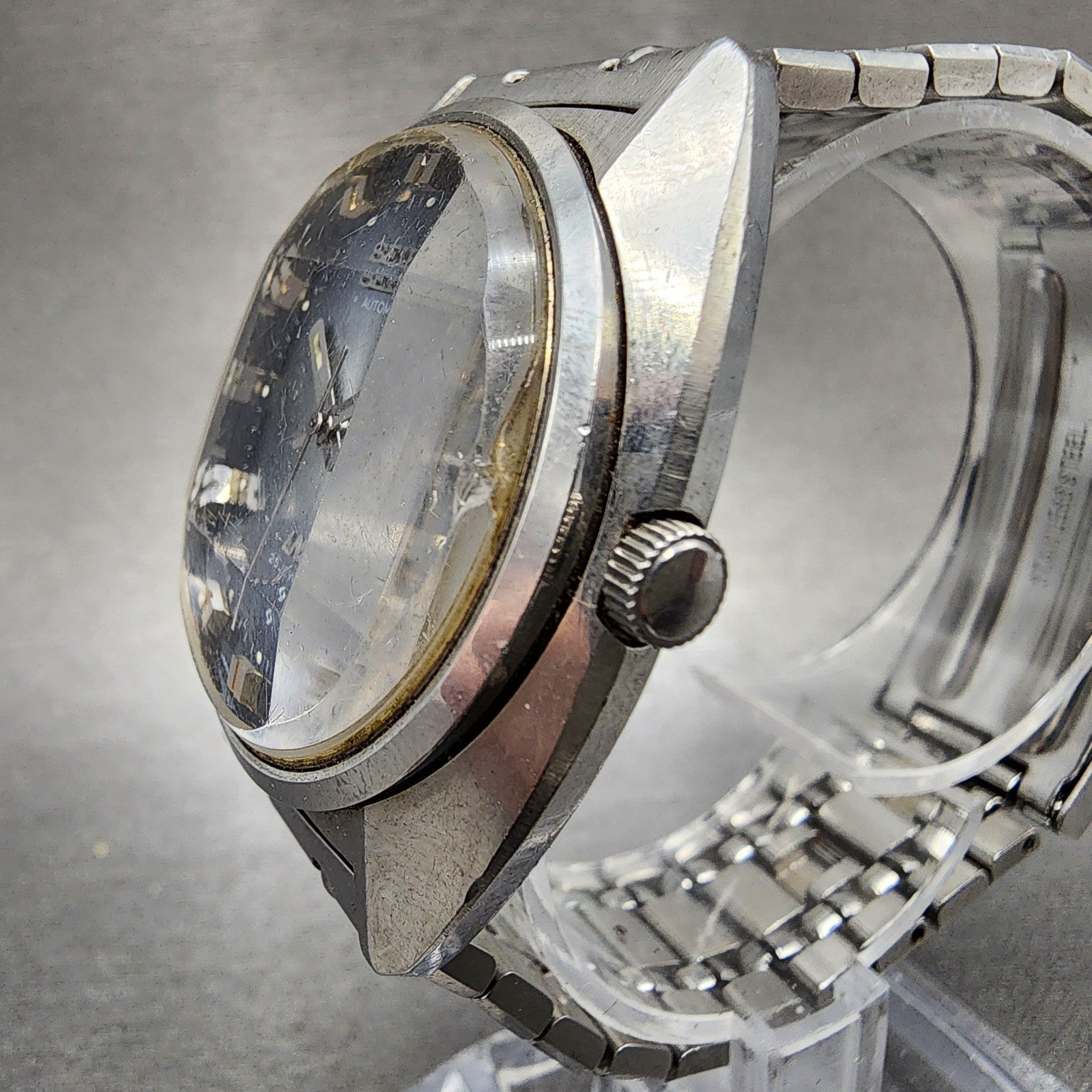 Seiko Lord Matic Watch Men 36mm Blue Dial Silver Tone Daydate 56067231 PARTS3