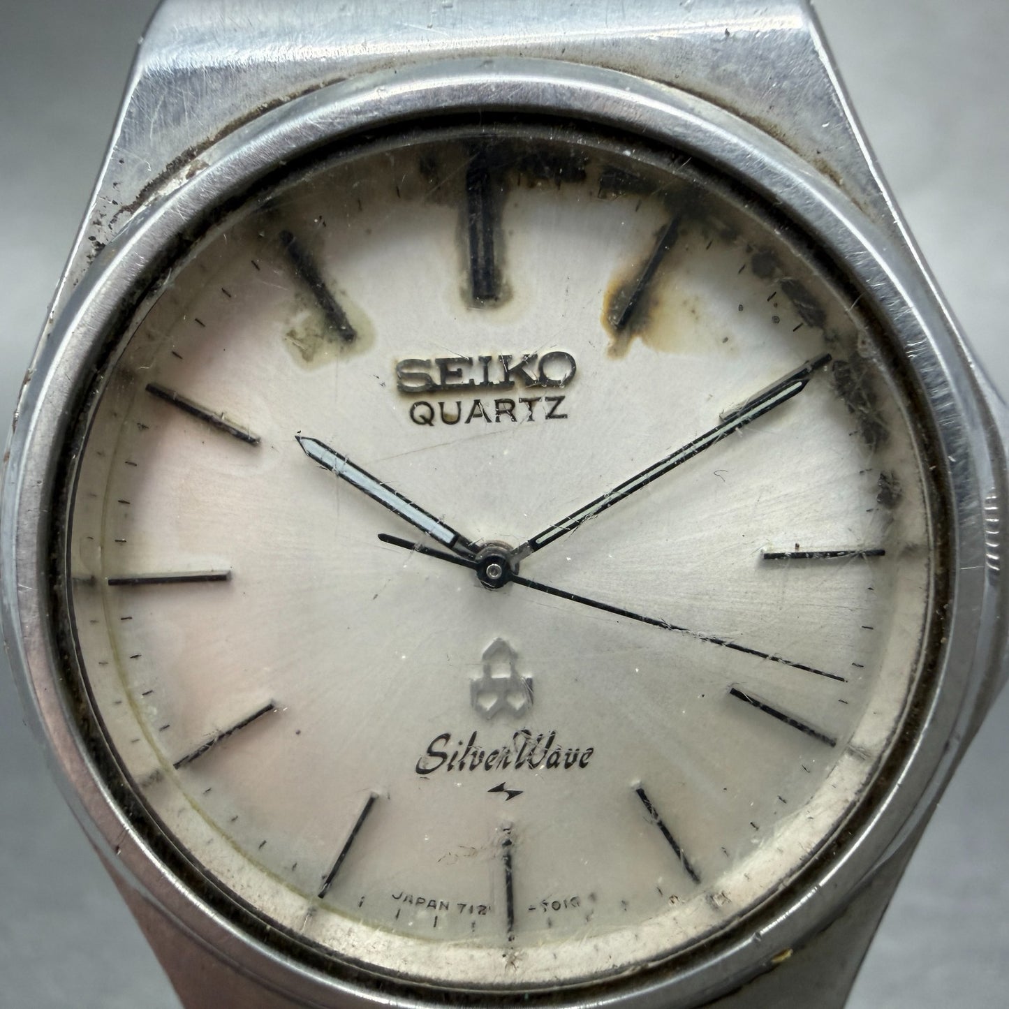 Seiko Silverwave Watch Men 35mm White Dial Steel Round 7121-7010 New Battery VTG1