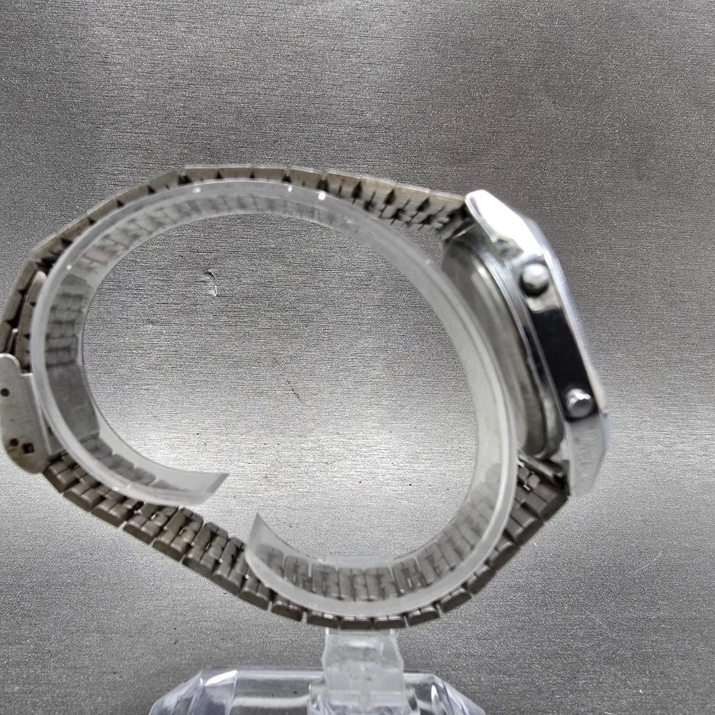 Seiko Alba Watch Men 34mm Silver Digital Alarm Chronograph Y789-5500 PARTS VTG9