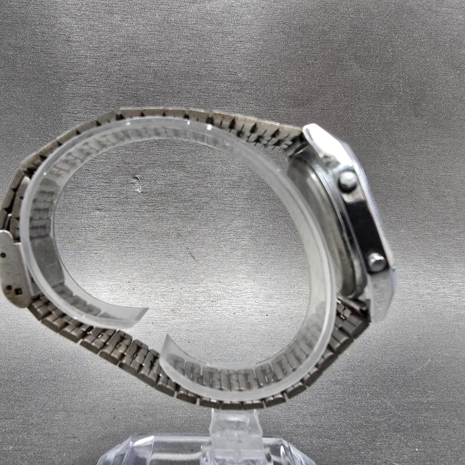 Seiko Alba Watch Men 34mm Silver Digital Alarm Chronograph Y789-5500 PARTS VTG9