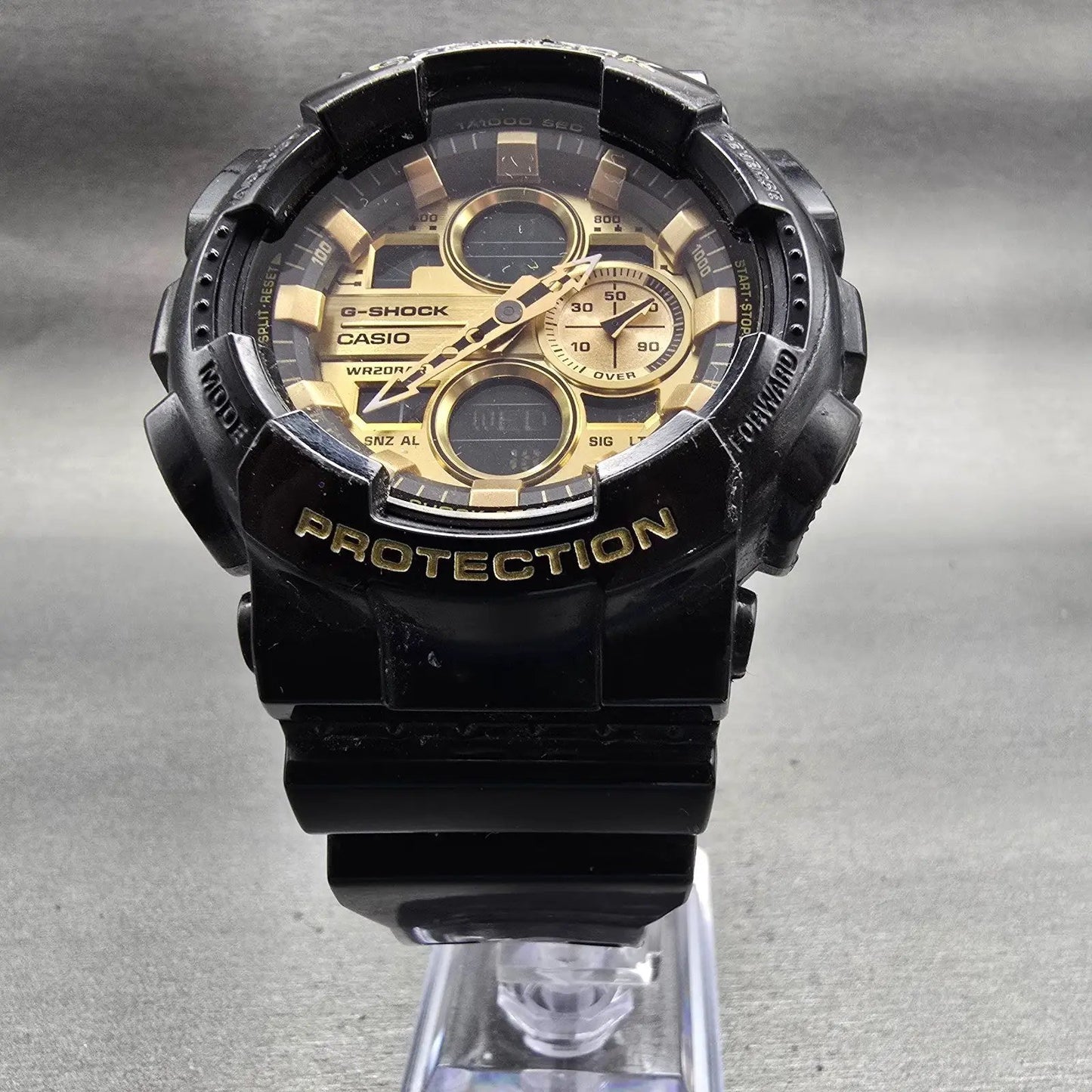 Casio G-Shock GA-140GB Watch Men 50mm Gold Black Chronograph Alarm New Battery5