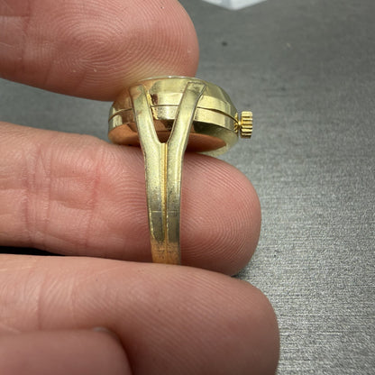 Sheffield Ring Watch Women 17mm Silver Dial Gold Tone Manual Wind Runs VTG5