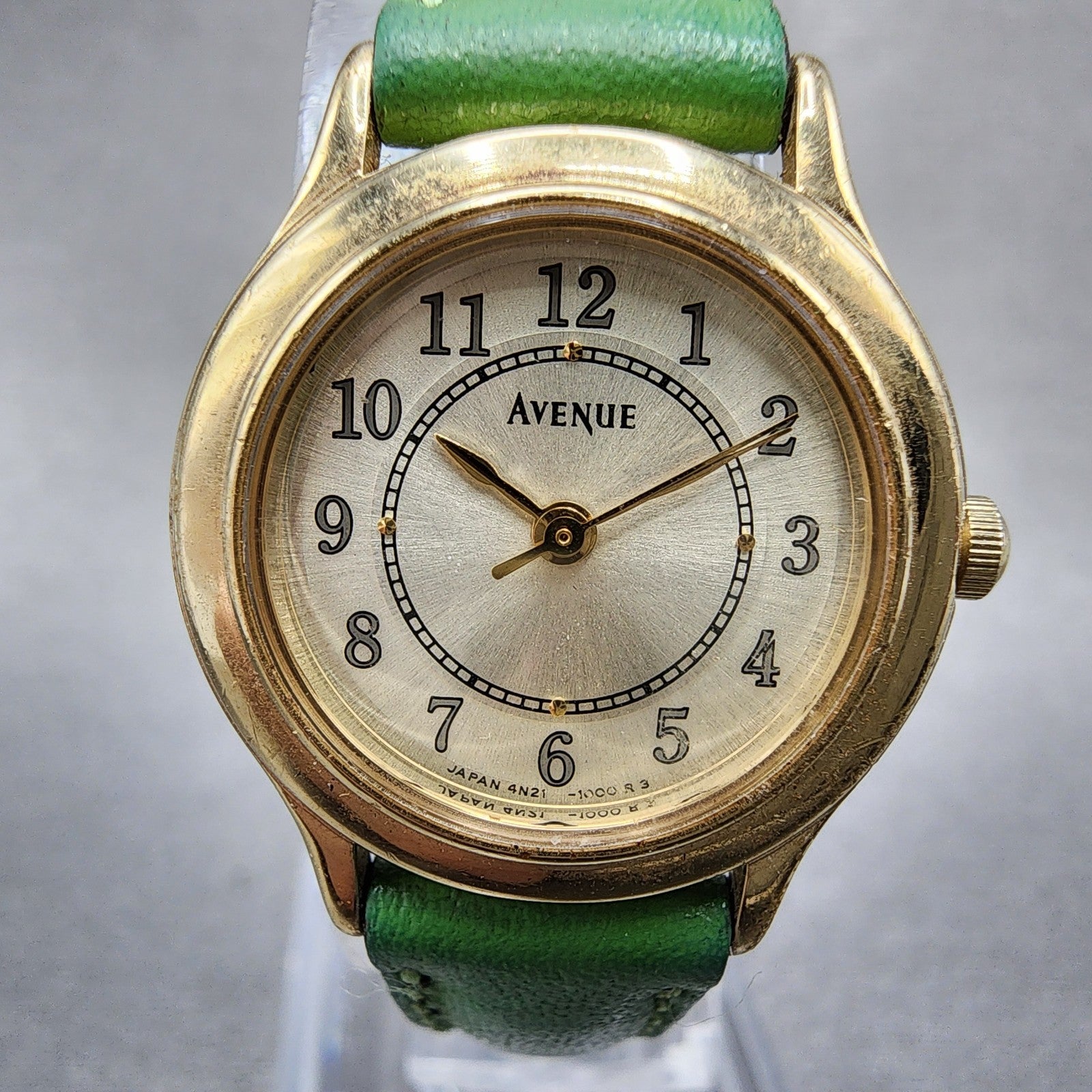Seiko Avenue Watch Women 22mm Gold Dial Gold Tone Round 4N210510 New Battery1