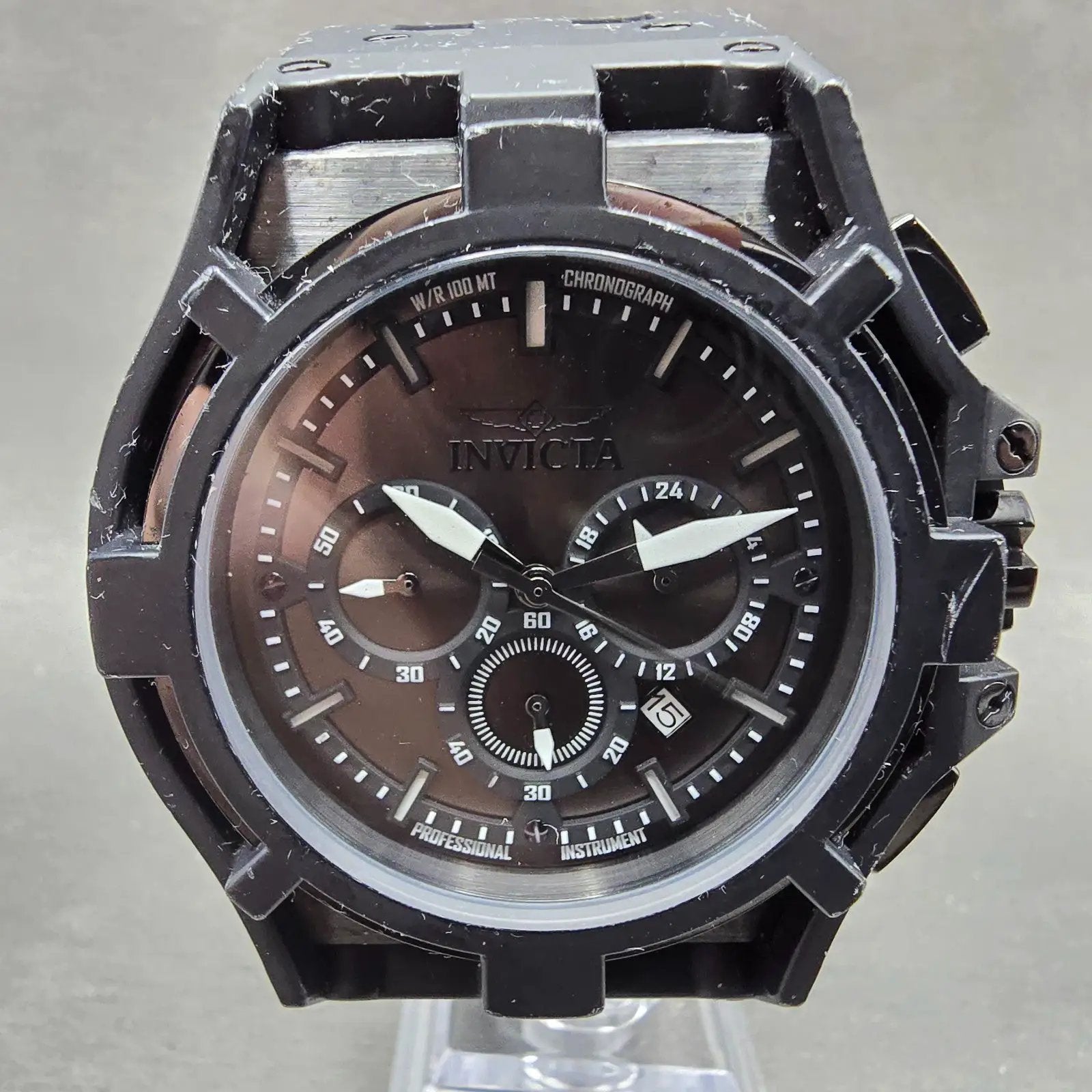 Invicta Akula Chronograph Watch Men 51mm Black Dial Black Tone Date 22372 NewBat0