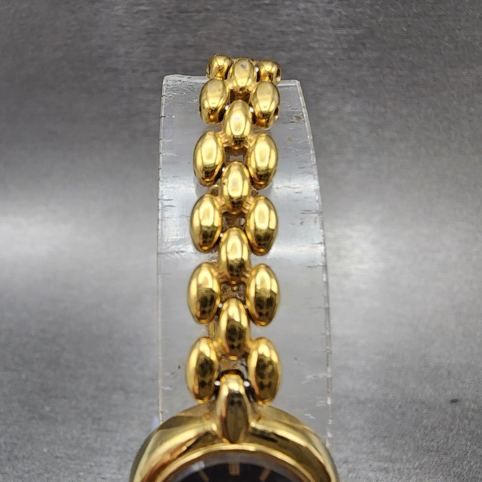 Seiko Watch Women 18mm Black Dial Gold Tone Round 1F200A29 New Battery VTG4