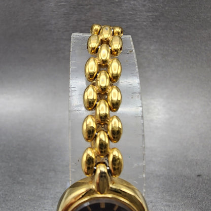 Seiko Watch Women 18mm Black Dial Gold Tone Round 1F200A29 New Battery VTG4