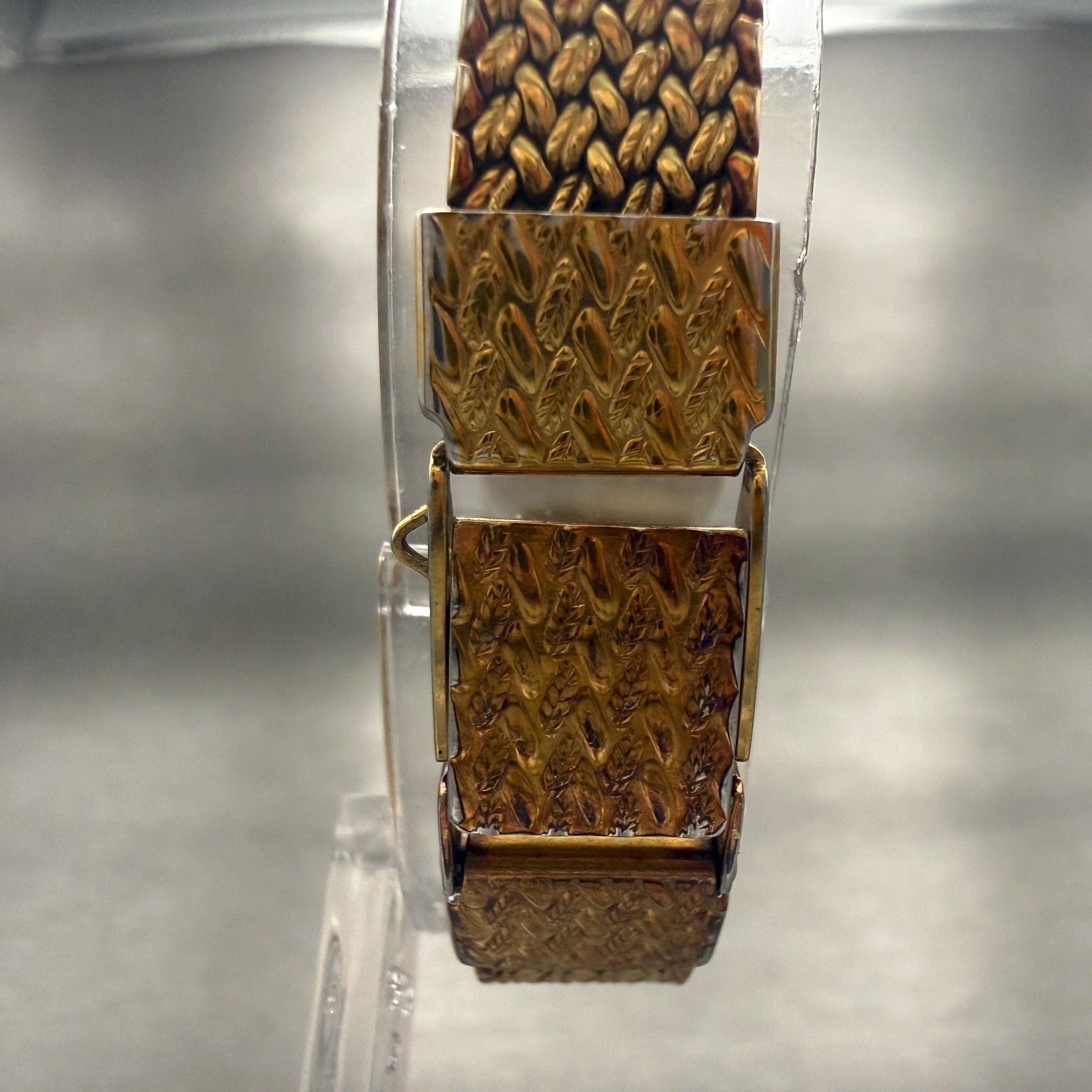 Seiko Exceline Watch Women 19mm Gold Dial Gold Tone Square 7321-5910 New Battery7