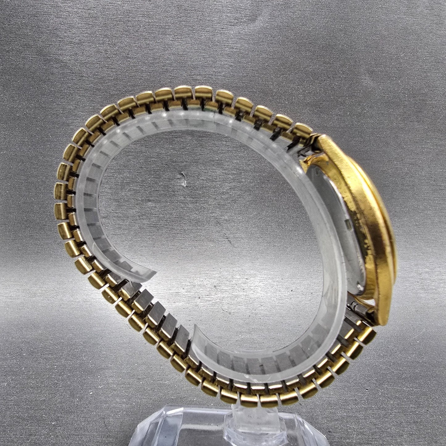 Seiko Railroad Approved Watch Men 37mm White Dial Gold Tone Daydate Round PARTS8