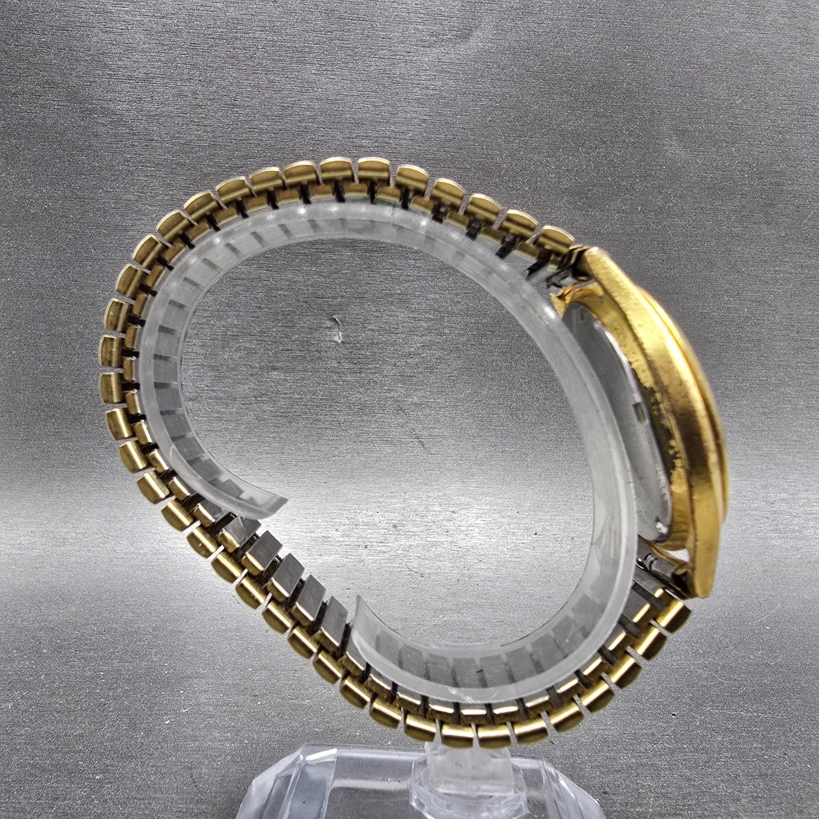 Seiko Railroad Approved Watch Men 37mm White Dial Gold Tone Daydate Round PARTS8